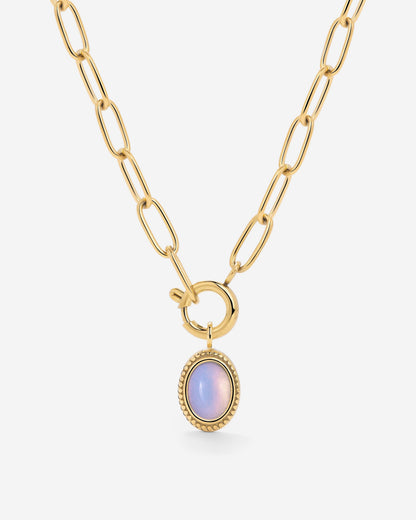 Opaline Oval Links Necklace Set Gold