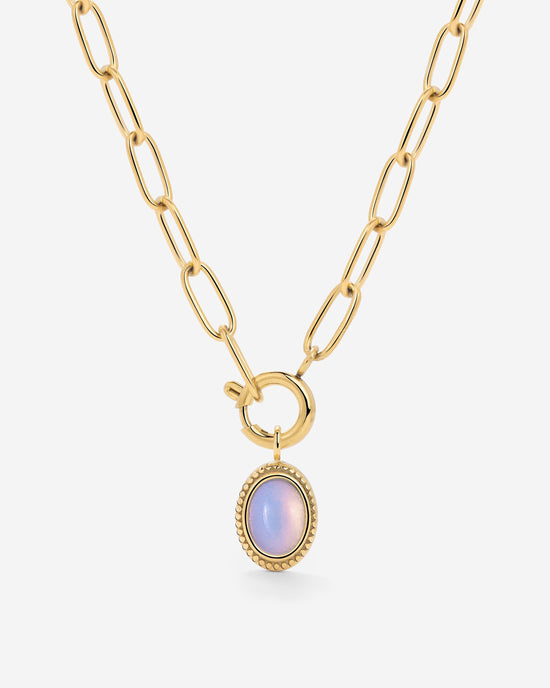 Opaline Oval Links Necklace Set Gold