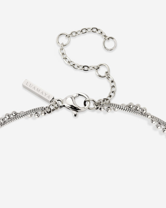 Duo Beads Necklace Silber