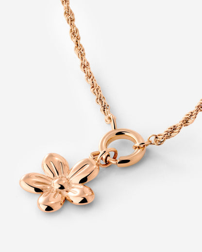 Blossom Rope Chain Necklace Set Roségold