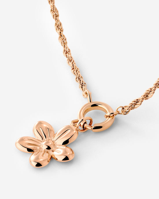 Blossom Rope Chain Necklace Set Roségold