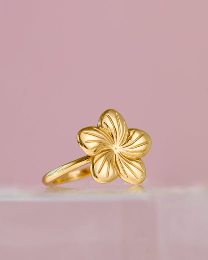 Floral Glow Ring Silber