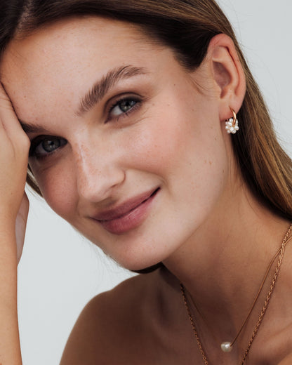 Pearl Cluster Hoops Roségold