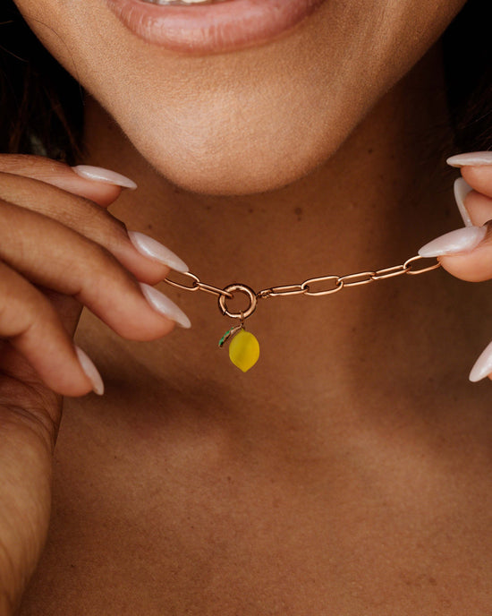 Lemony Oval Links Necklace Set Roségold