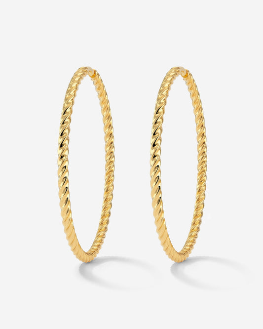 Twisted Hoops Extra Large Gold