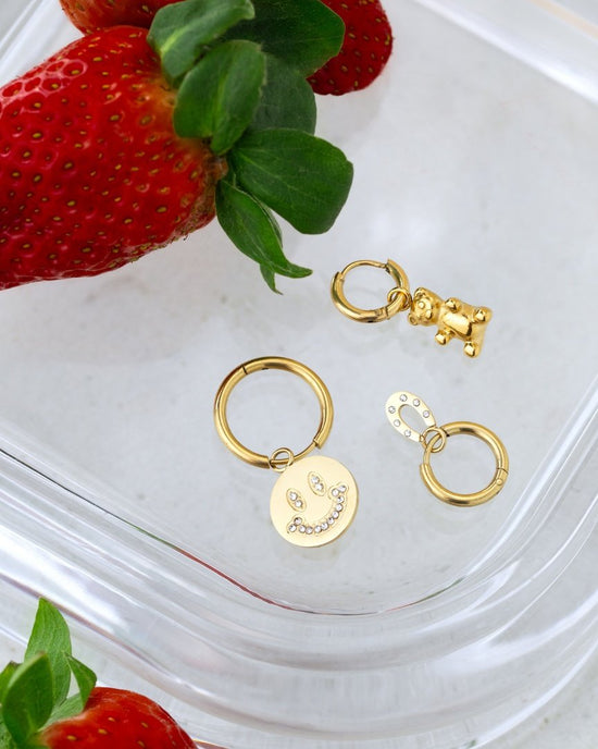 Fortune Bear Hoop Set Baby Gold