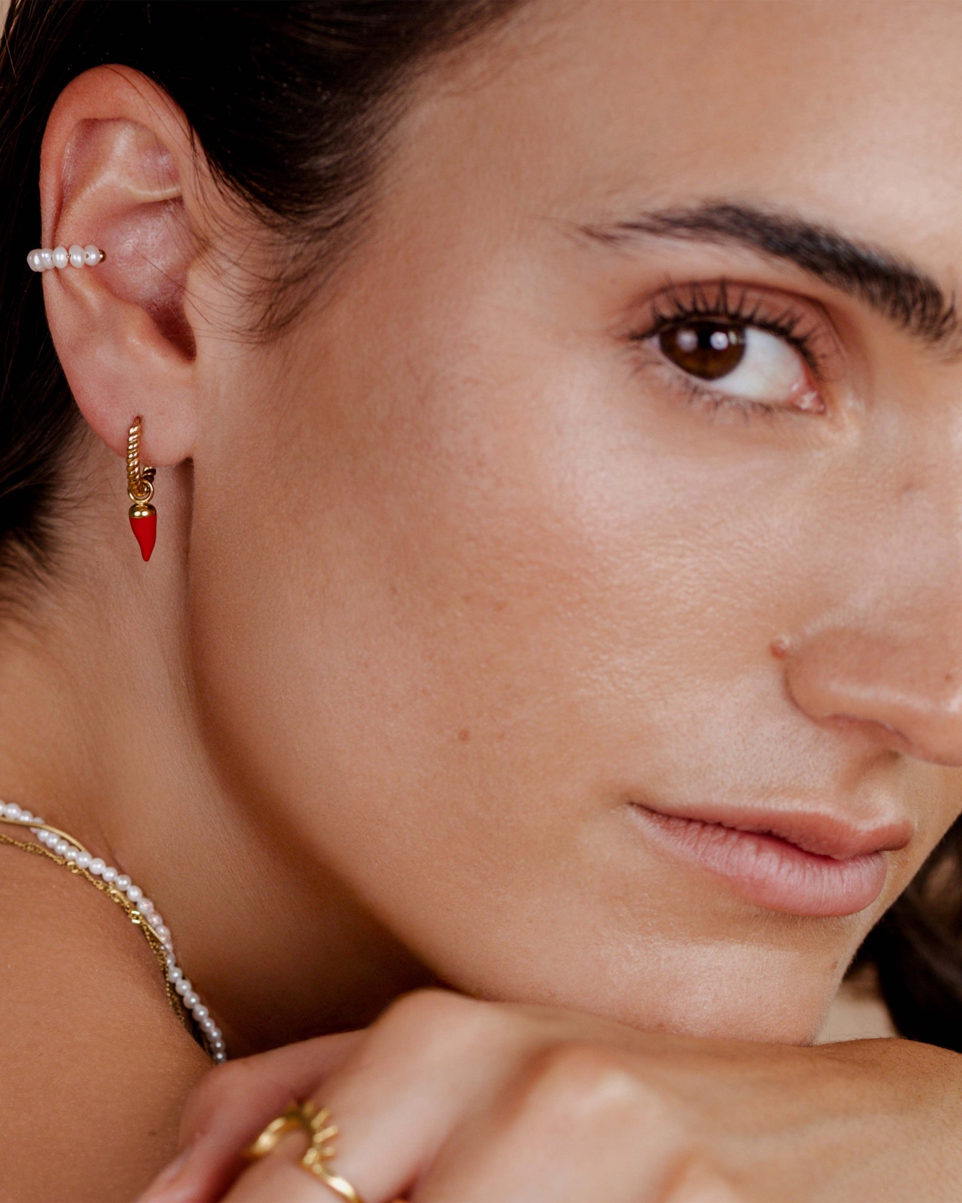 Hot 'n' Spicy Twisted Hoop Set Baby Gold