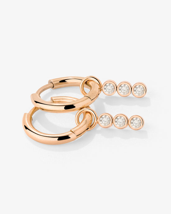 Bezel Bling Hoop Set Small Roségold