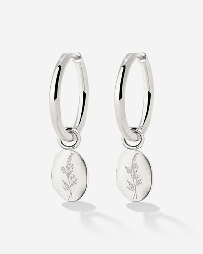 Bouquet Coin Hoop Set Medium Silber