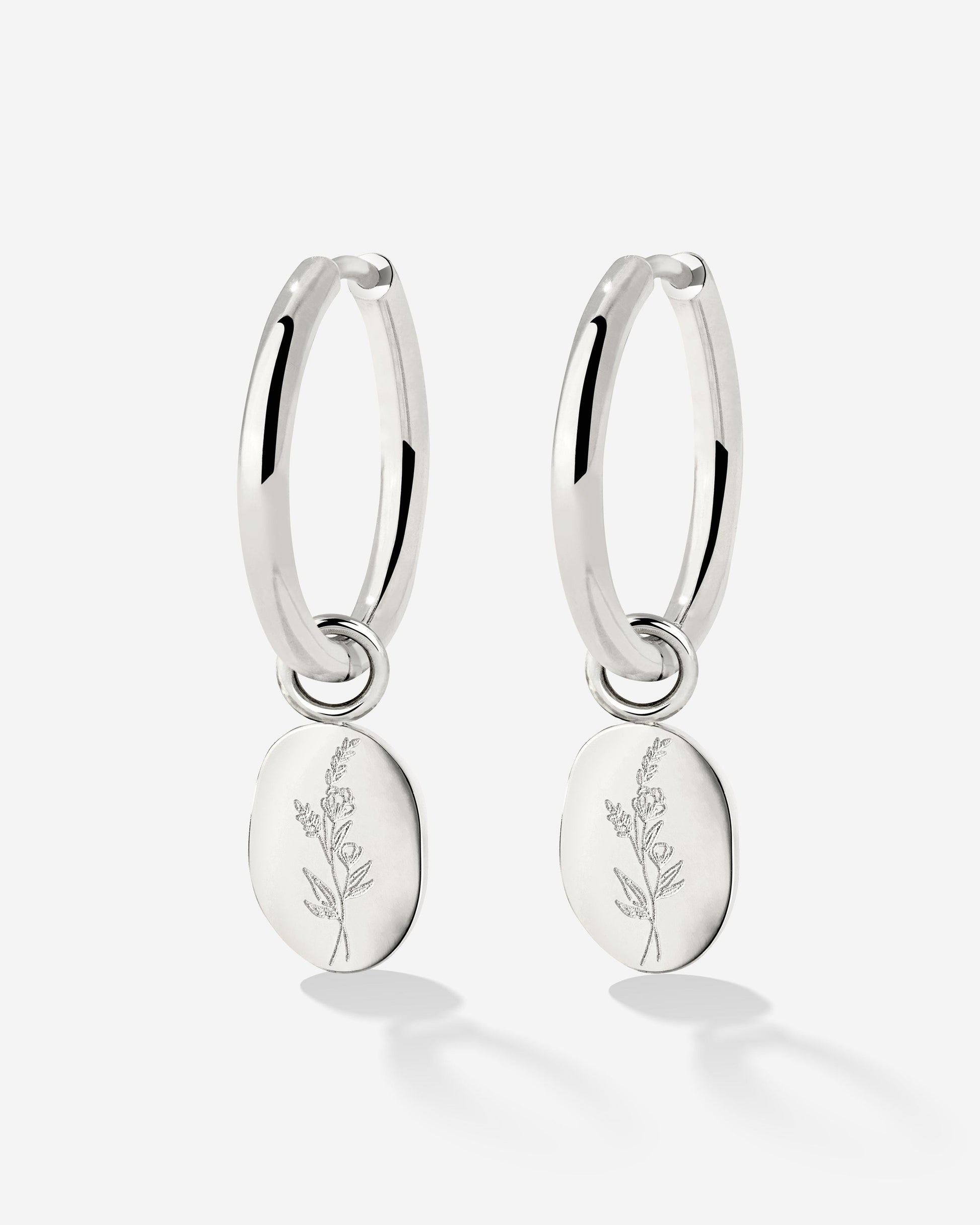 Bouquet Coin Hoop Set Medium Silber