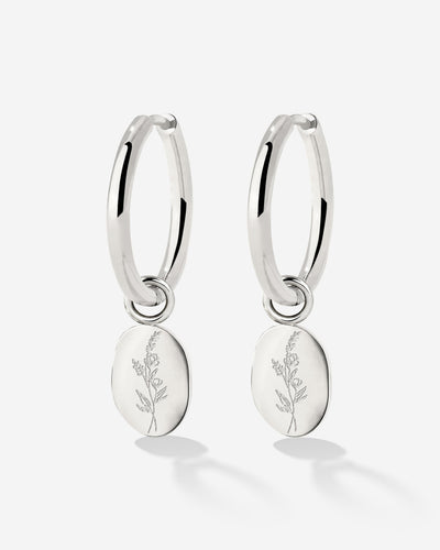 Bouquet Coin Hoop Set Medium Silber
