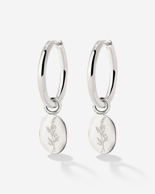 Bouquet Coin Hoop Set Medium Silber