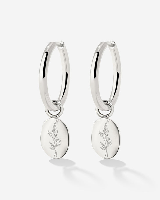 Bouquet Coin Hoop Set Medium Silber