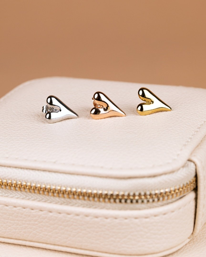 Flowy Heart Studs Small Roségold