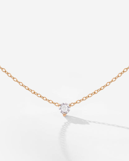 Solitaire Stone Choker Roségold