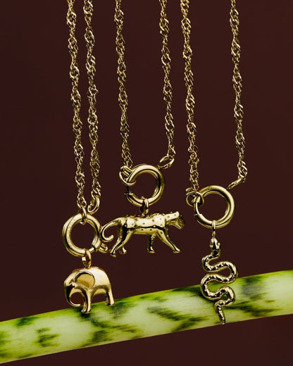 Elephant Singapore Chain Necklace Set Silber