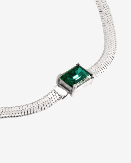 Radiant Emerald Necklace Silber