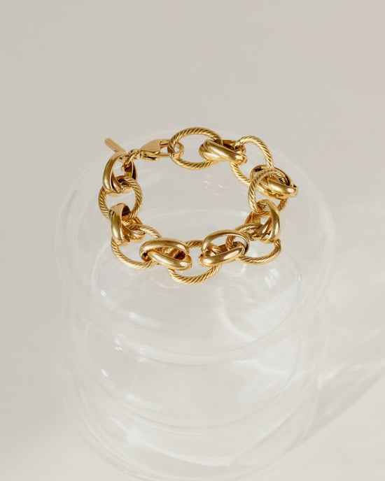 Chunky Twisted Links Bracelet Roségold