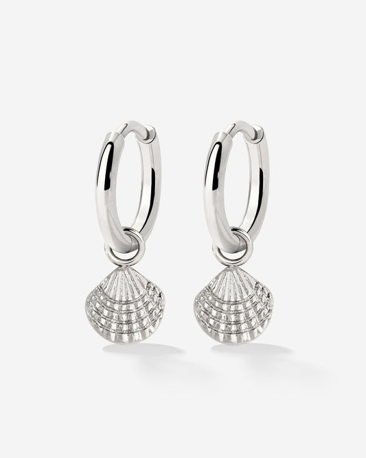 Cute Shell Hoop Set Silber
