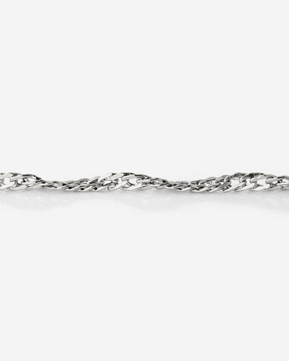 Singapore Chain Charm Bracelet Silber