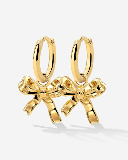 Pretty Ribbon Hoop Set Small Gold