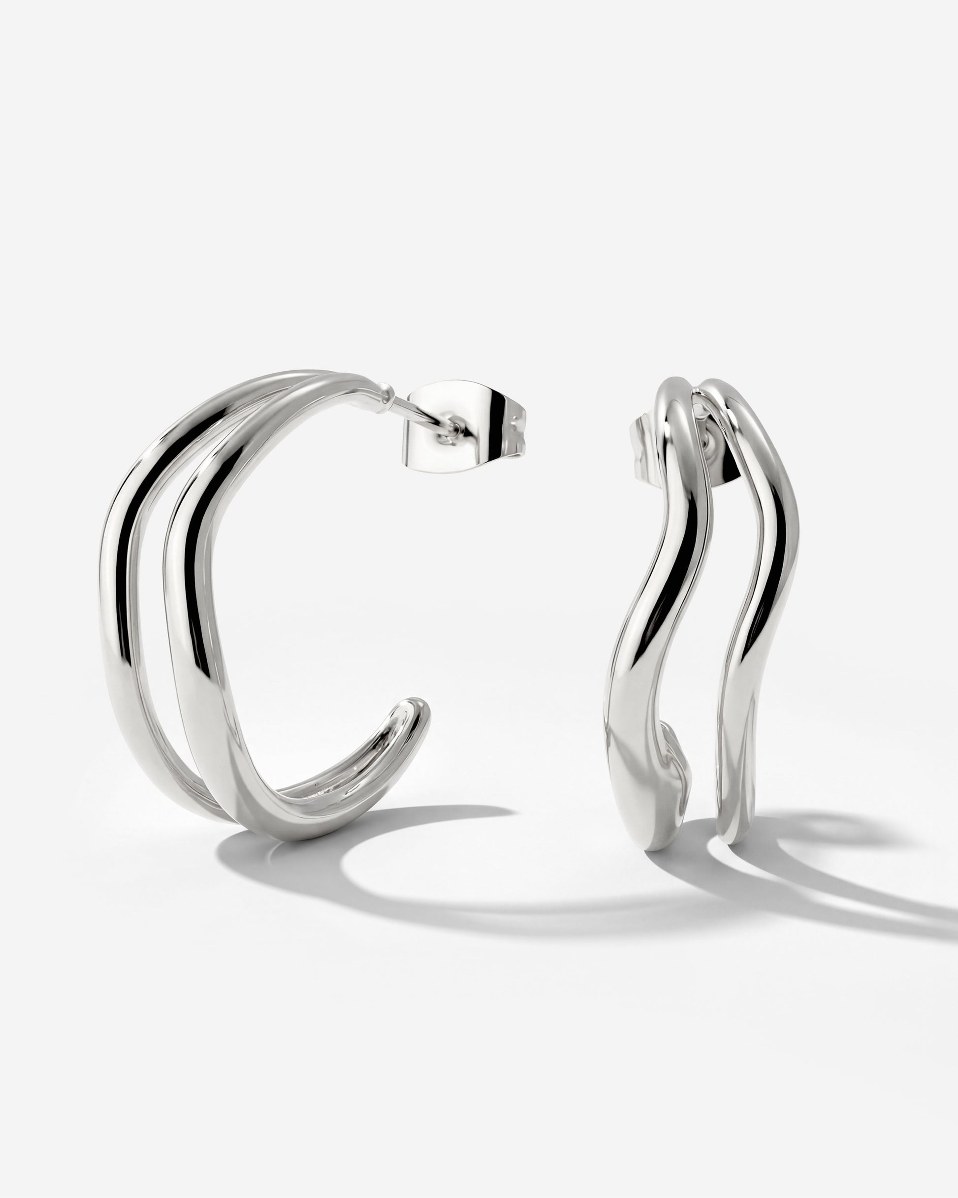 Tides Hoop Studs Silber