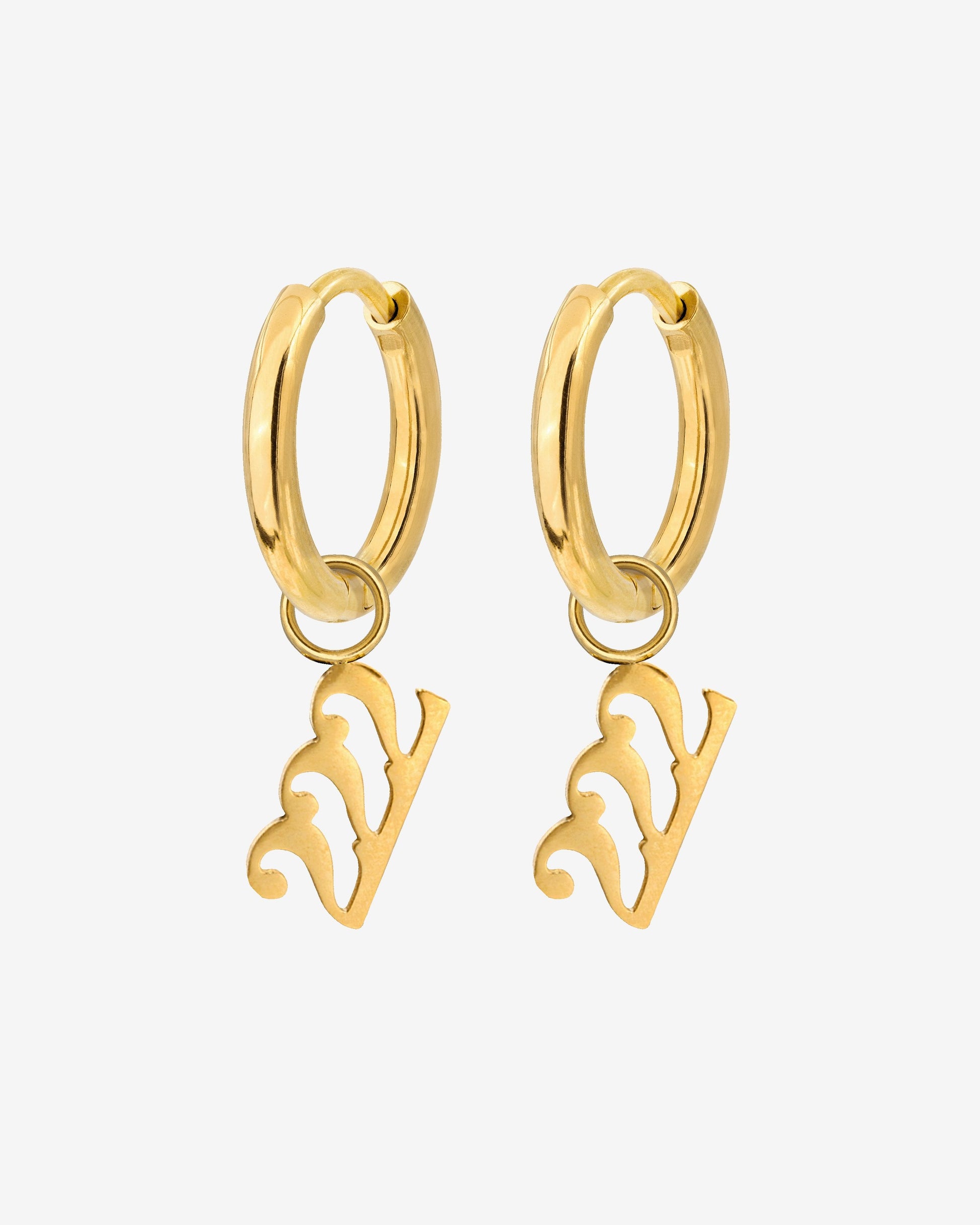 Angel Number 222 Hoop Set Small Gold