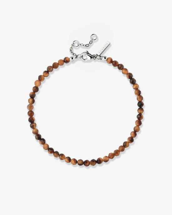 Tiger's Eye Bead Bracelet Silber