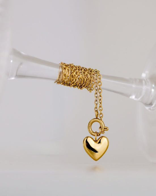 Lovely Heart Classic Chain Necklace Set Roségold