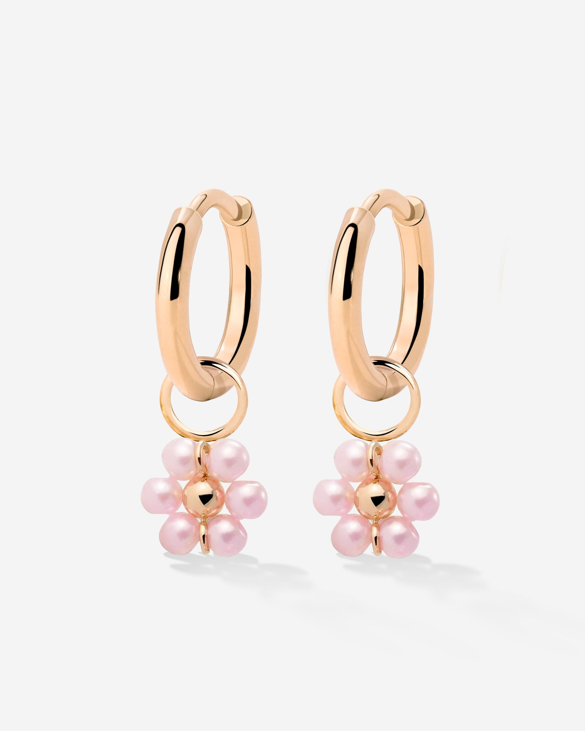 Pretty Pink Daisy Hoop Set Small Roségold