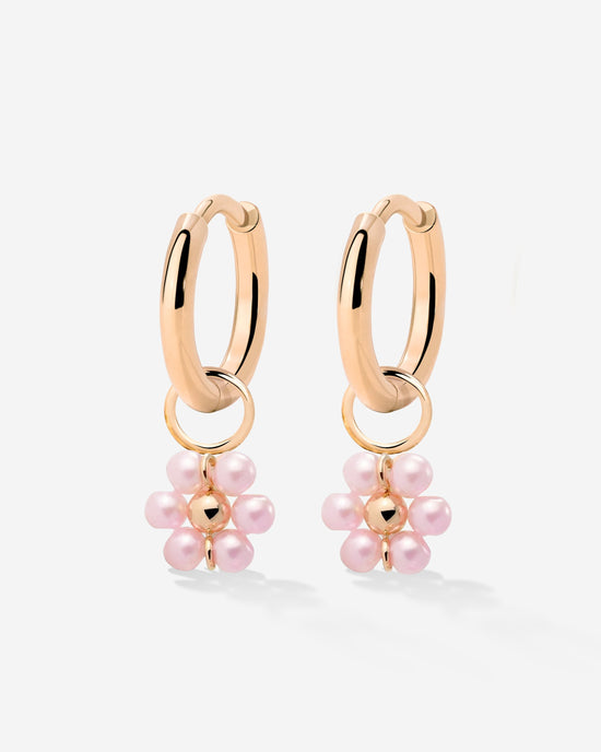 Pretty Pink Daisy Hoop Set Small Roségold