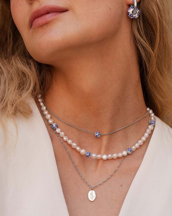 Bouquet Coin Necklace Silber