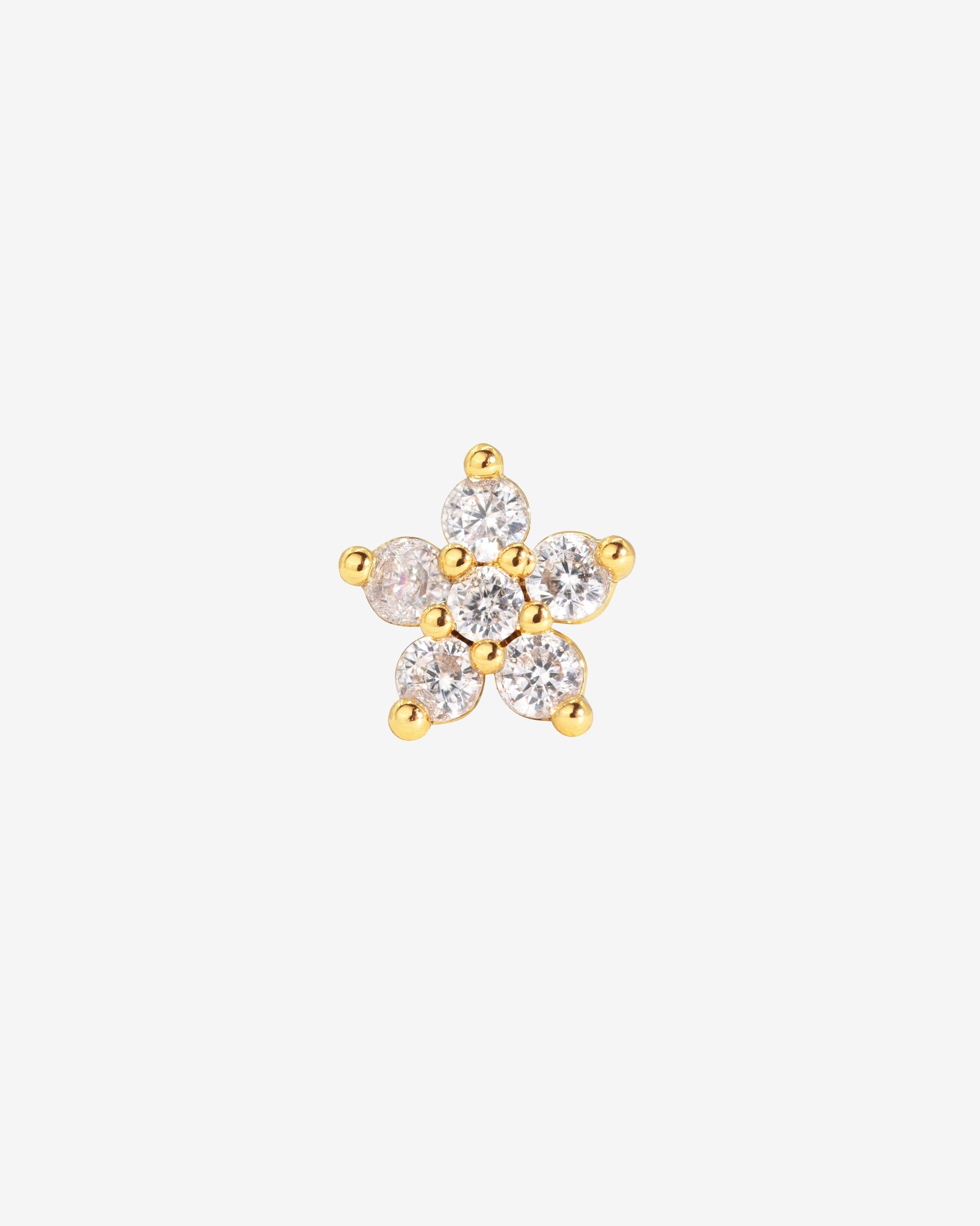 Radiant Flower Piercing Stud Gold