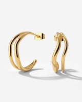 Tides Hoop Studs Gold