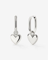 Lovely Heart Oval Hoop Set Baby Silber