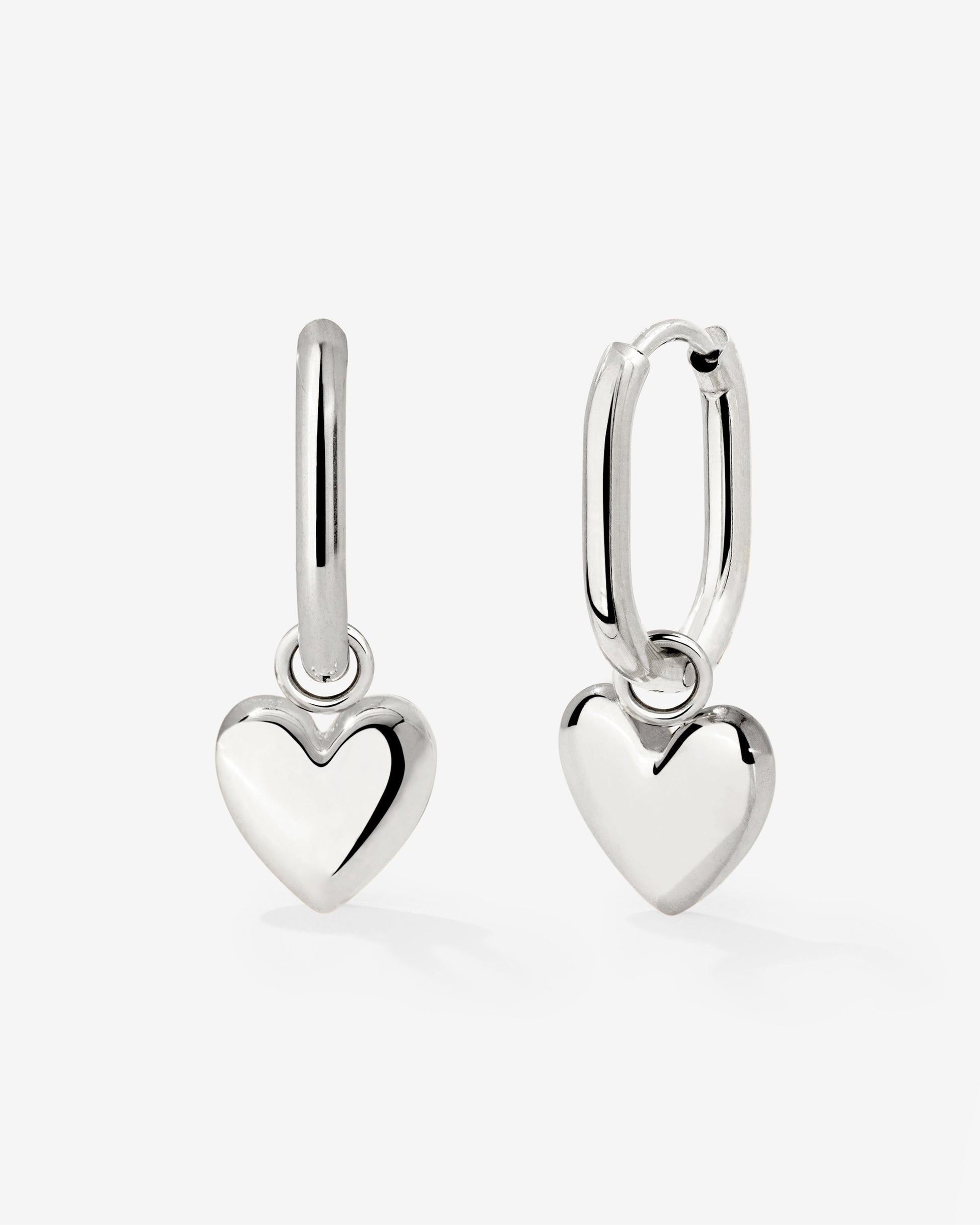 Lovely Heart Oval Hoop Set Baby Silber