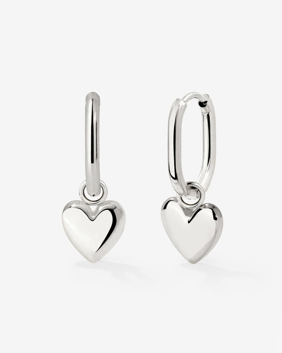 Lovely Heart Oval Hoop Set Baby Silber
