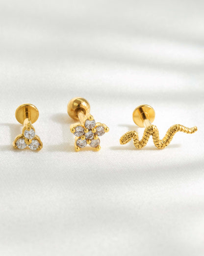 Snake Piercing Silber