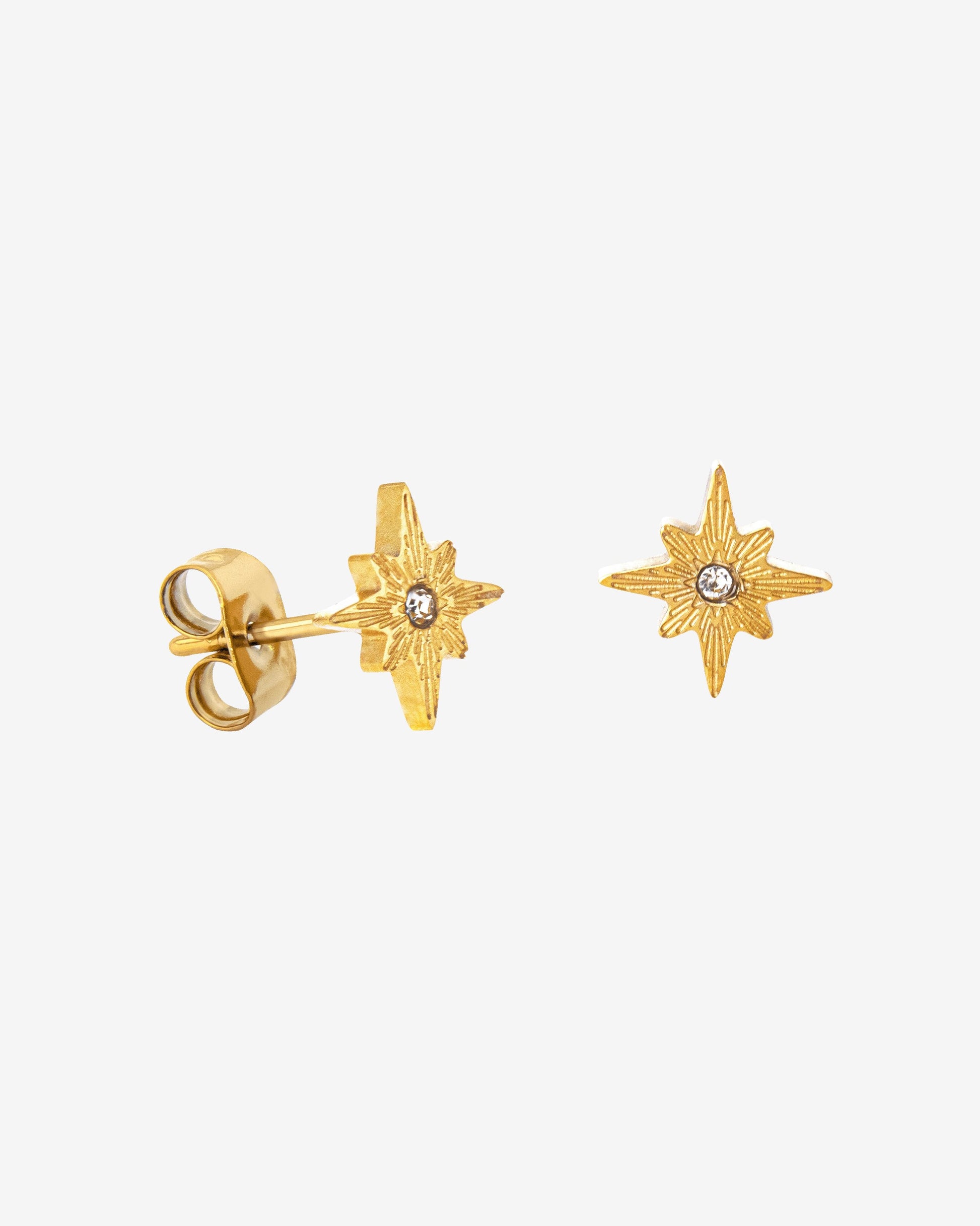 Shiny Anna Stud Earrings Gold