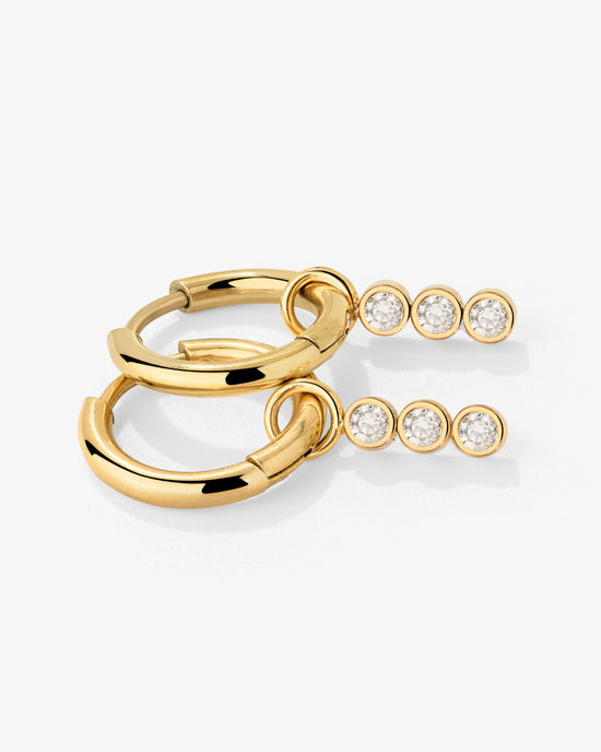 Bezel Bling Hoop Set Small Gold