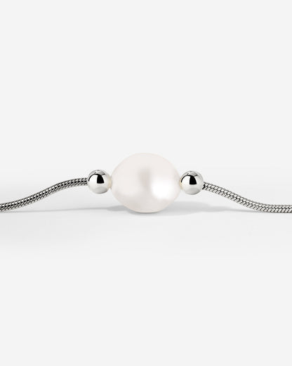 Minimalist Pearl Bracelet Silber