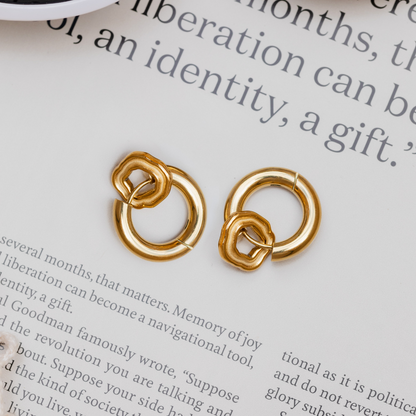 Chunky Coastal Charm Hoop Set Medium Roségold