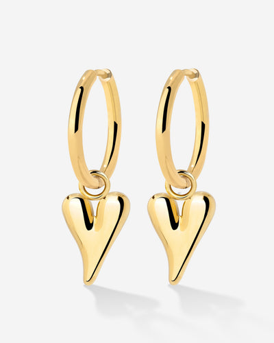 Flowy Heart Hoop Set Medium Gold