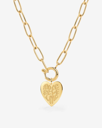 More Self-Love Oval Links Necklace Set Gold