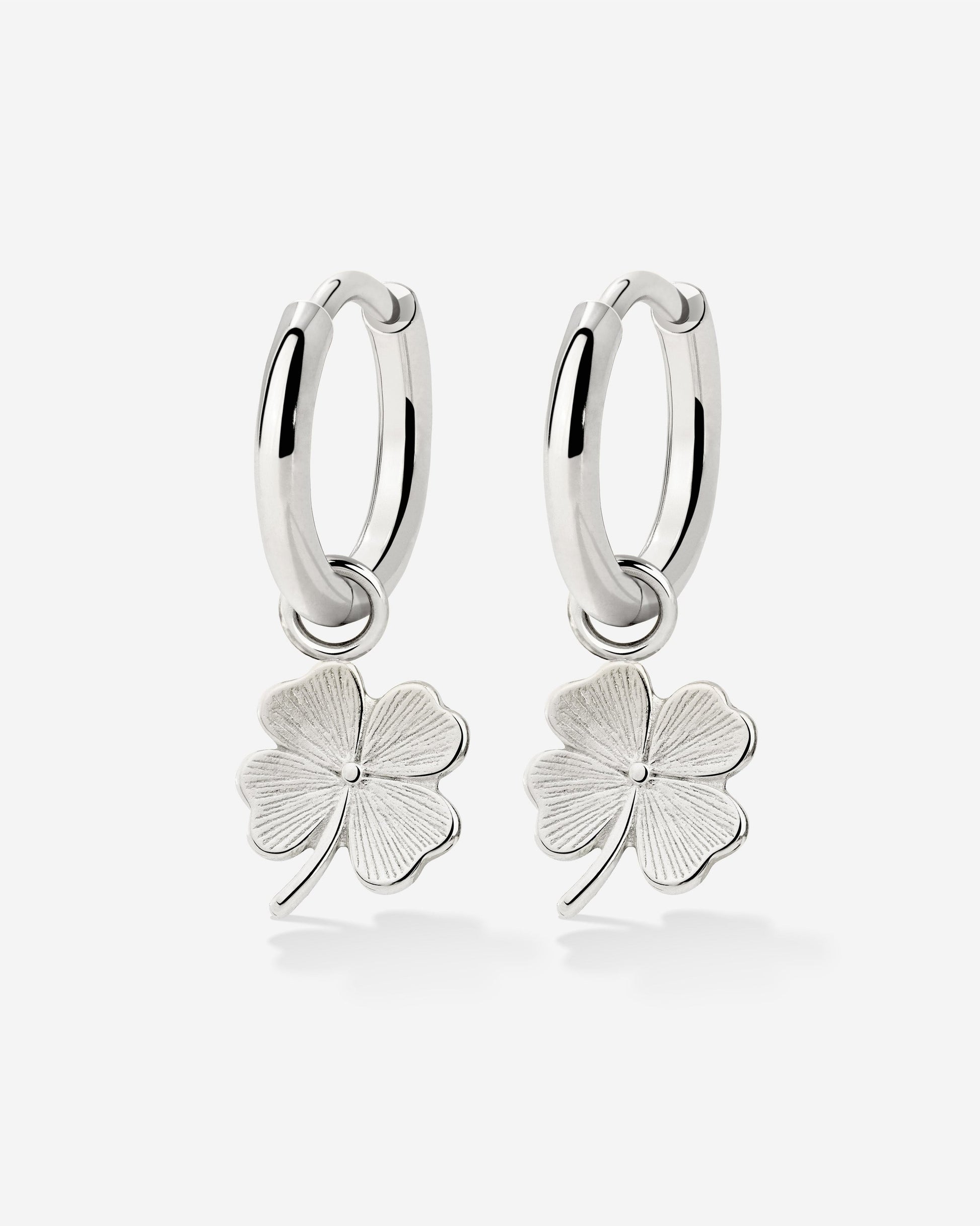 Lucky Clover Hoop Set Small Silber