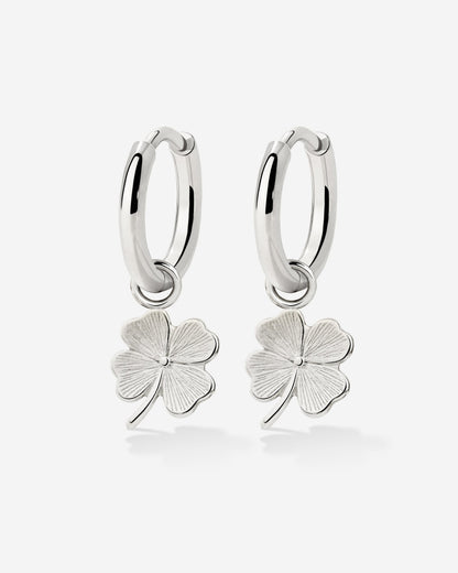 Lucky Clover Hoop Set Small Silber