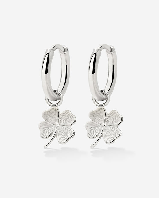 Lucky Clover Hoop Set Small Silber