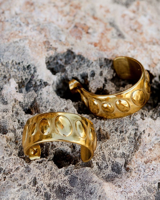 Boho Beads Hoop Studs Roségold