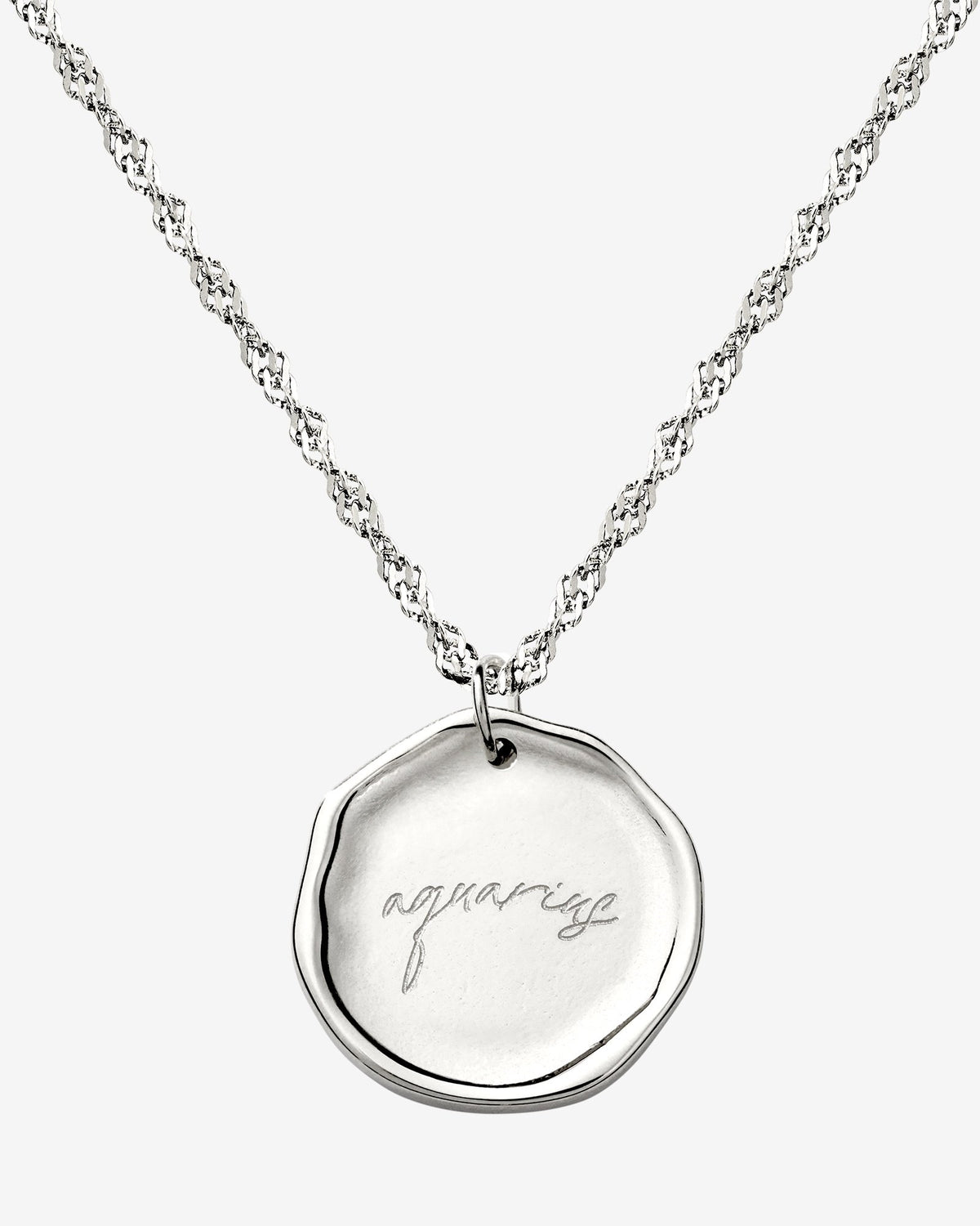Zodiac Necklace – Aquarius Silver