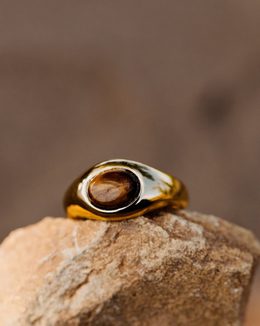 Tiger's Eye Ring Gold